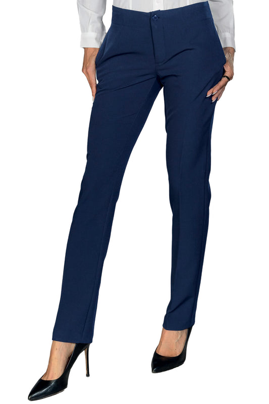 Pantalone Donna Receptionist Capri Stretch Nero Blu