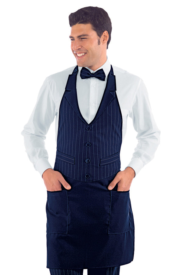 Grembiule Cameriere Barista Victor Gessato Blu