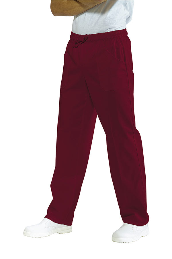 Pantalone bordeaux per Infermiere ed estetista con elastico
