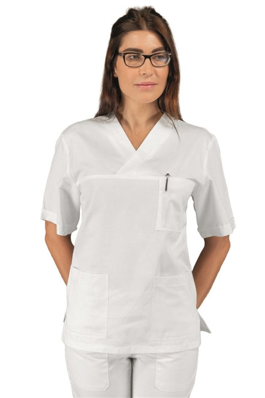 Casacca Infermiere Con Collo V Bianca