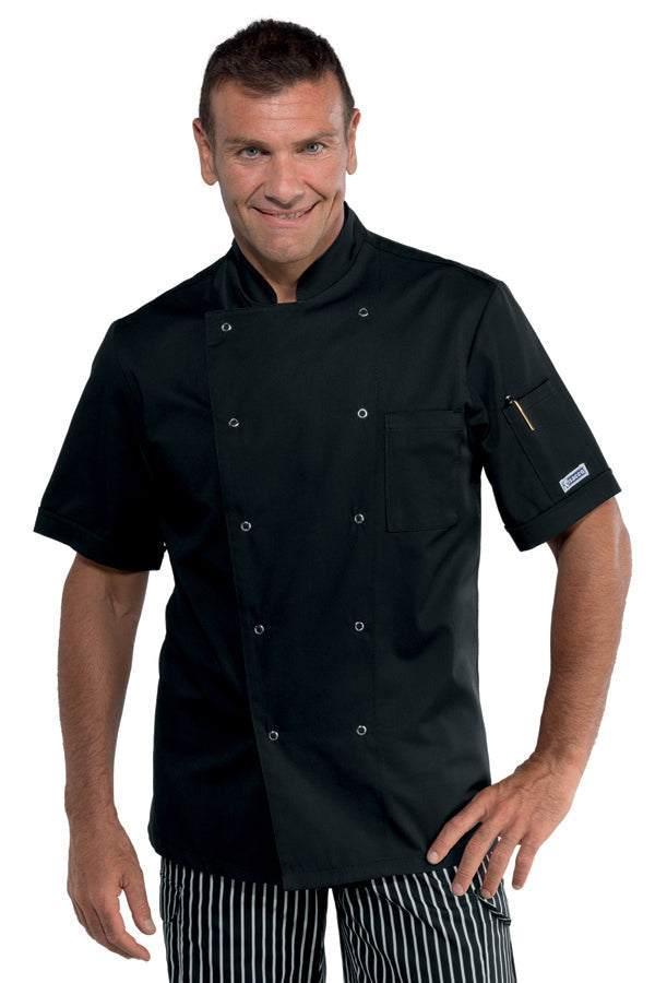 Giacca Cuoco Isacco Bottoni A Pressione Nera