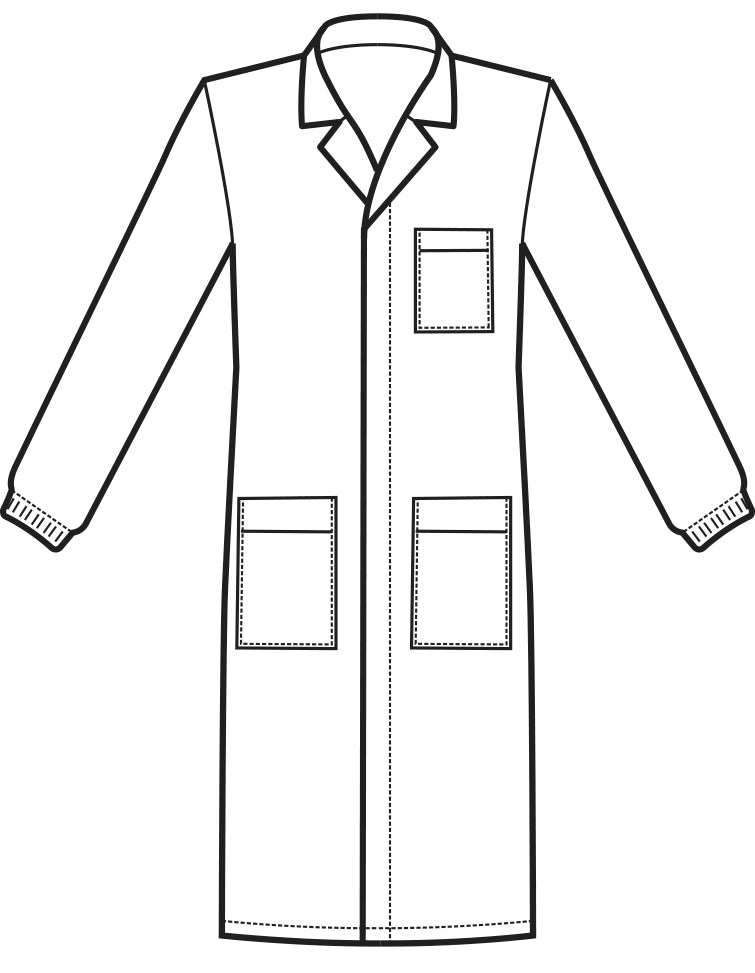 Weißer Herren-Arztkittel mit Druckknöpfen