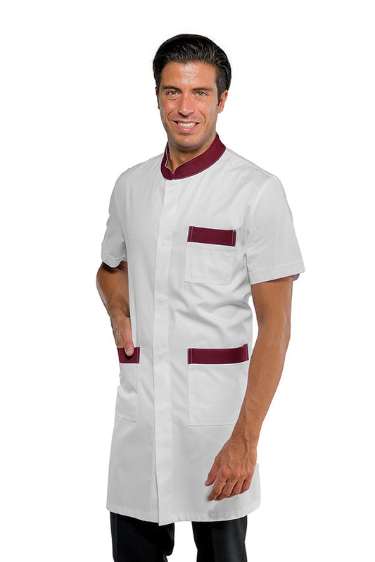 Camice Dover Bianco+Bordeaux