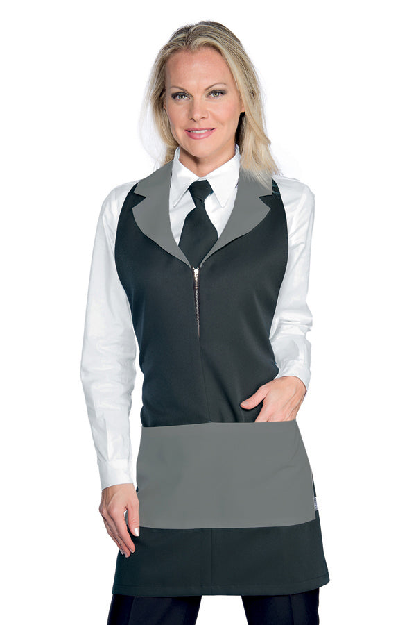 Grembiule Barista Madeira Con Zip Antracite e Grigio