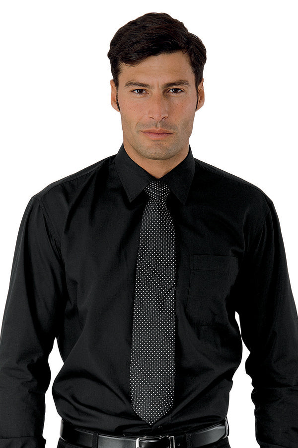 Cravatta Seta Barman Punto Spillo Nero Silk