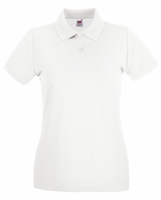 Polo Premium Lady Fit Fruit Of The Loom Manica Corta bianco - Divise & Divise