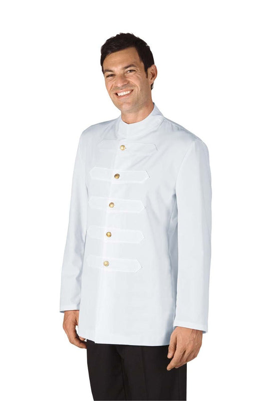 Giacca Cameriere Coreana Con Alamari Bianco