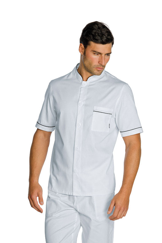 Giacca Coreana Bianca Profilata Nero