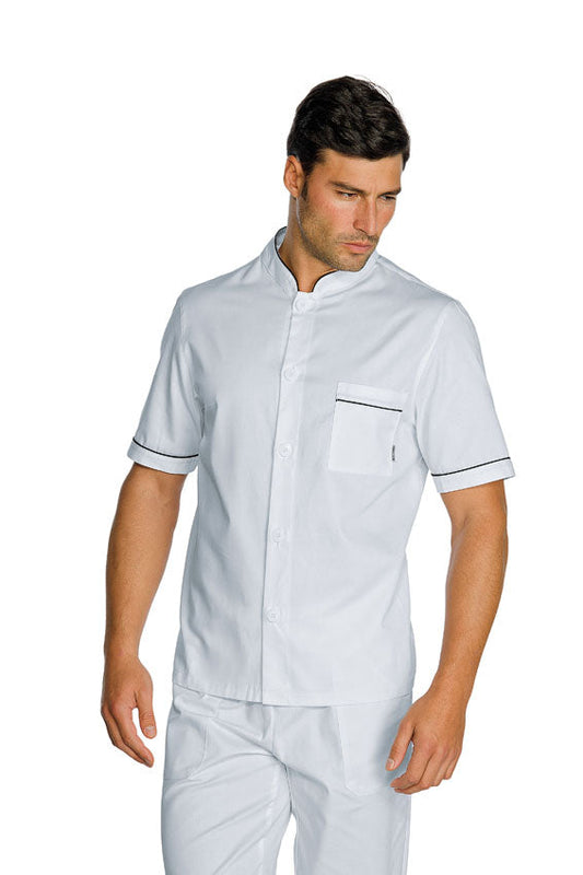 Giacca Coreana Bianca Profilata Nero