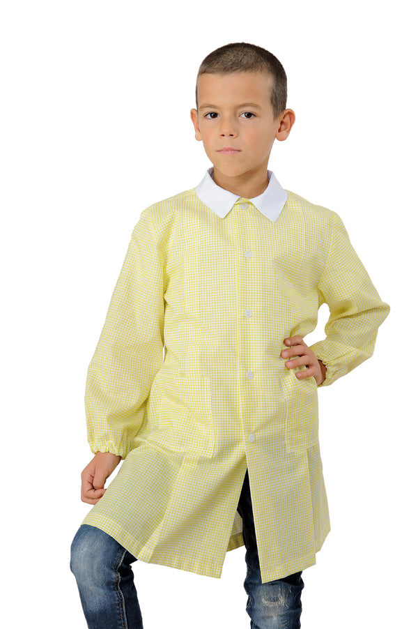 Grembiulino Pollicino Quadretto Giallo Per Maschietto