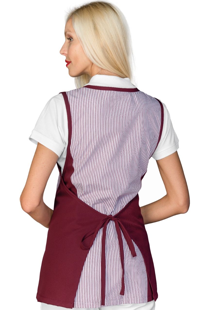 Tablier femme Bordeaux + rayure Bordeaux Papeete
