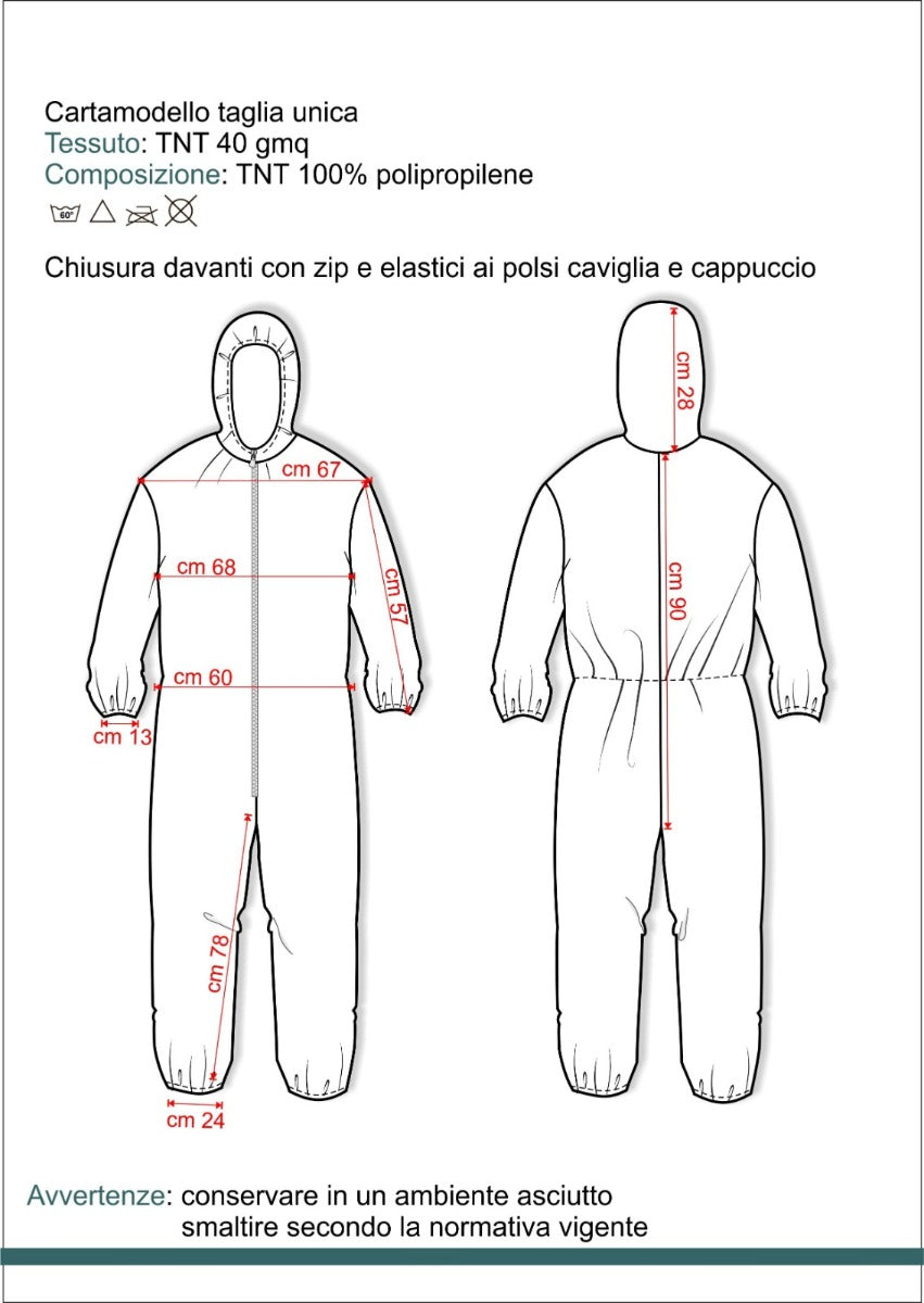 Tuta polipropilene bianca monouso