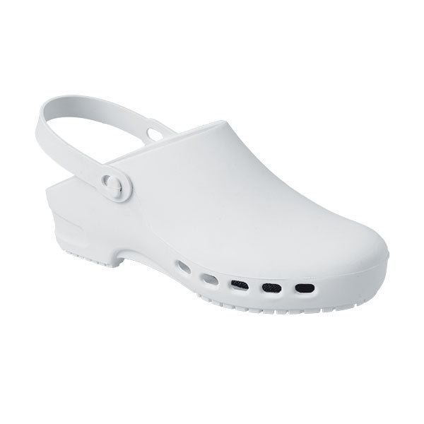 Zoccolo Antiscivolo Antistatico Bianco Con Cinturino Posteriore