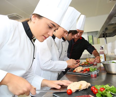 Chef and pizzeria line