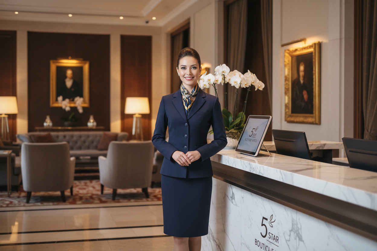 Divisa Receptionist Hotel Blu Navy | Eleganza Premium
