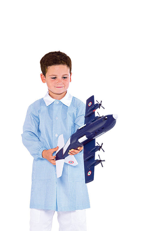 Grembiulino Pollicino Quadretto Azzurro