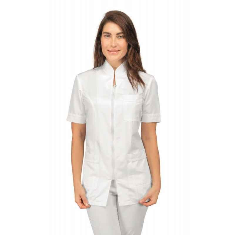 Casacca Florida Superdry Bianco Microfibra vista frontale - Divisa Sanitaria Premium Isacco