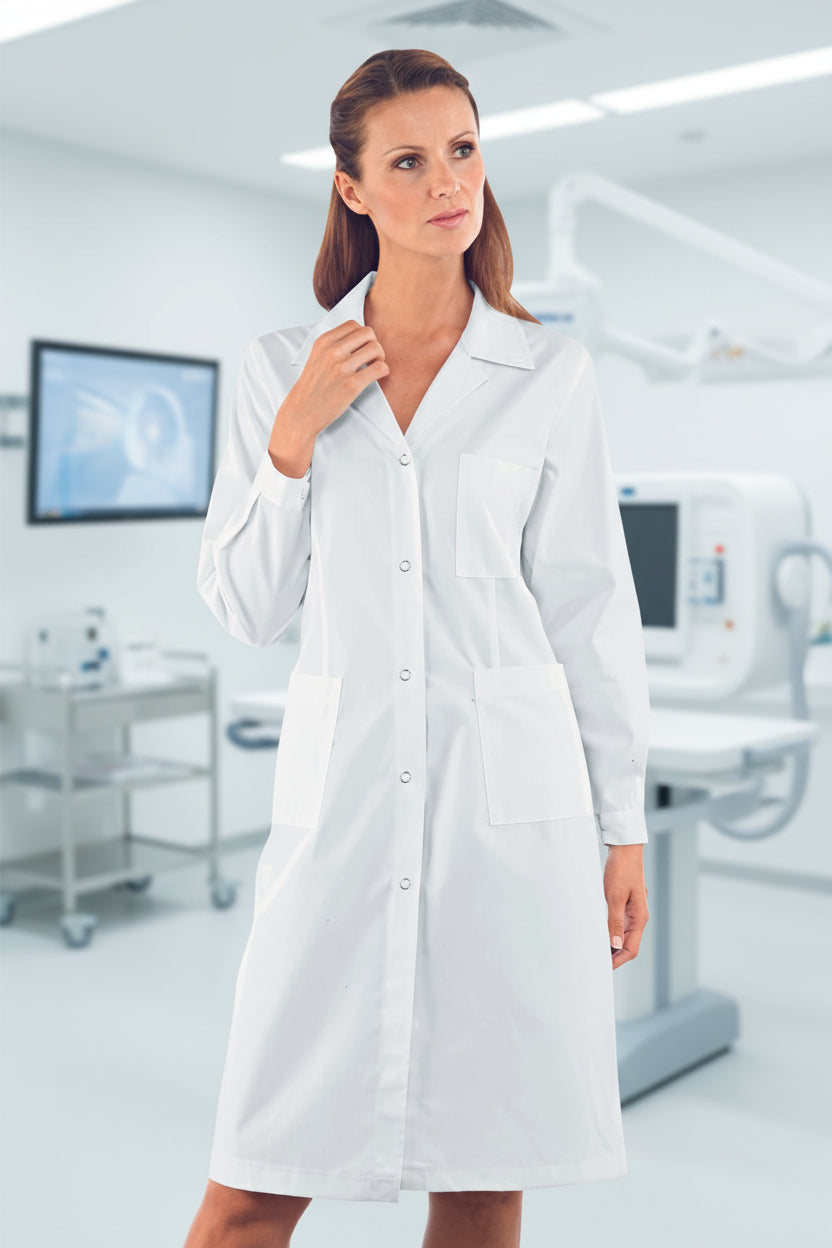 Camice Donna bottoni a pressione bianco