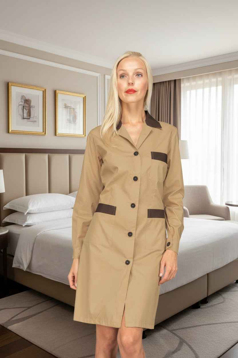 Camice Positano Biscotto Cacao Isacco - Cotone 100% Servizio ai Piani