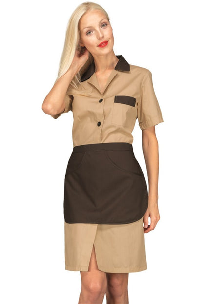 Chemise de travail Positano pour femme, noire et blanche