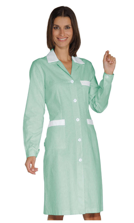 Camice Positano Rigatino Verde Bianco Isacco - Cotone 100% Servizio ai Piani