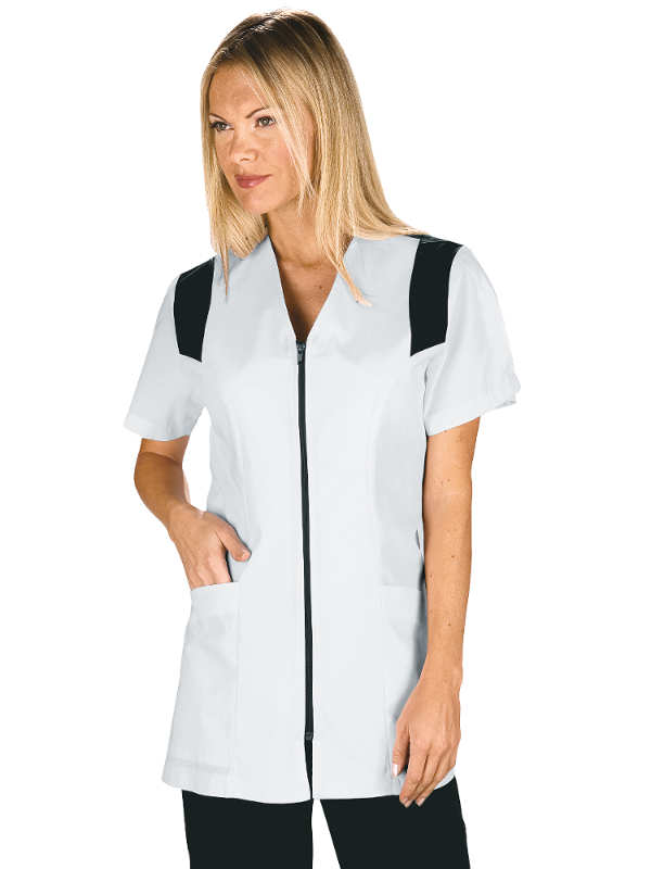 Casacca Estetista Santorini Bianco + Nero