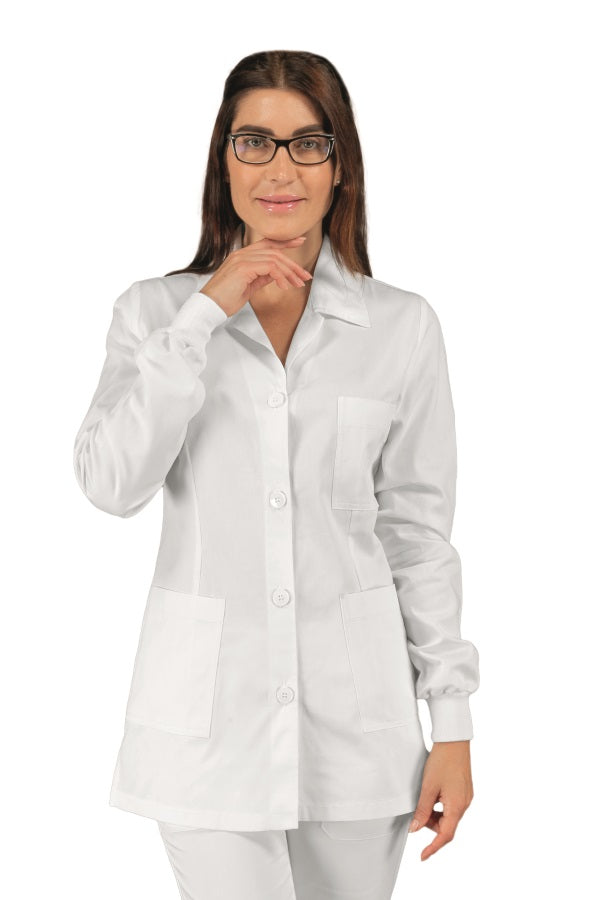 Casacca Divisa Infermiere Ginevra Abbigliamento Professionale Sanitario con polsino in maglia