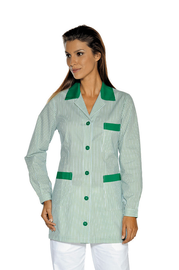 Casacca Donna Di Servizio Verde Con Riga Verde