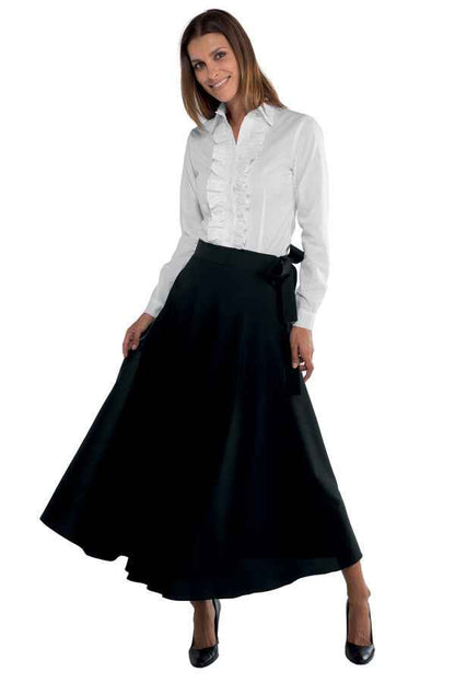 Gonna Broadway nera Isacco con allacciatura in vita - uniforme elegante per hotel e ristoranti