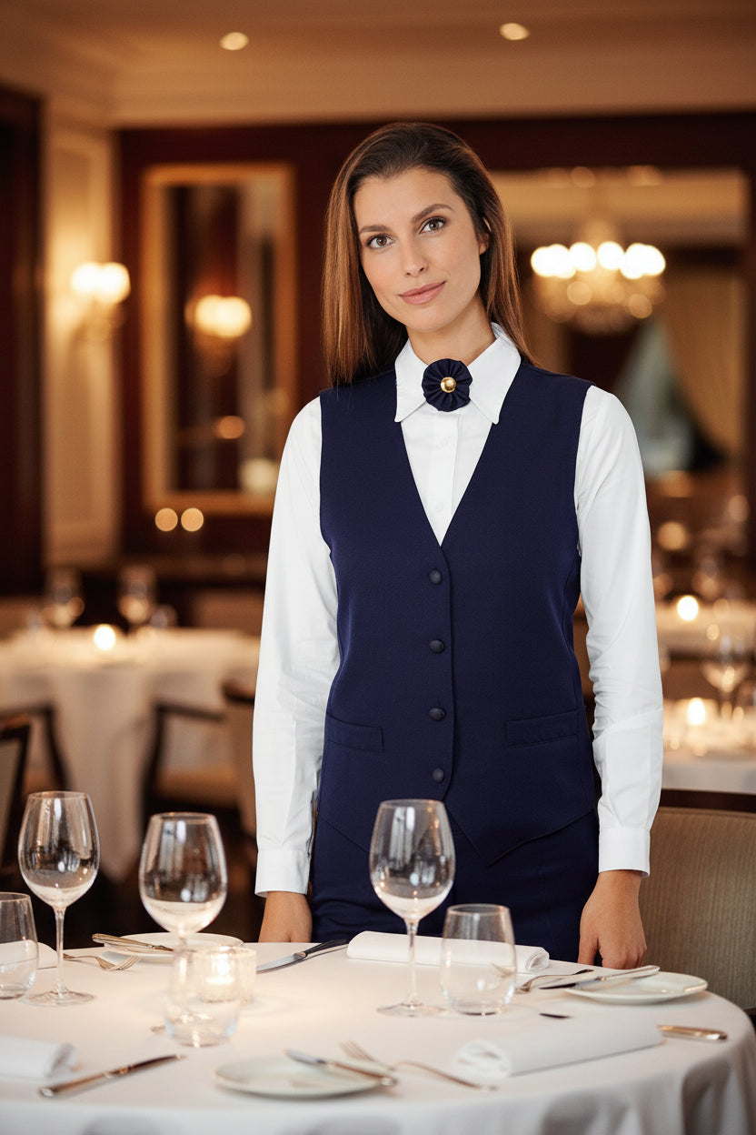 Gilet Cameriere Unisex Blu