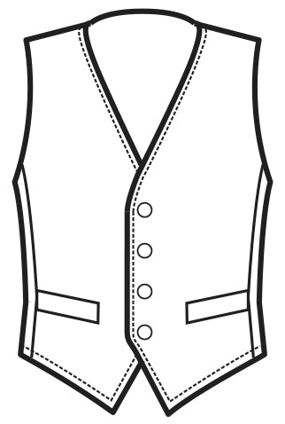 Gilet Cameriere Unisex Gessato Grigio