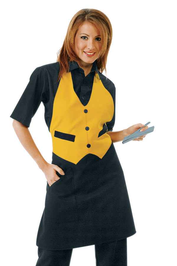 Grembiule Cameriere Garcon Giallo E Nero