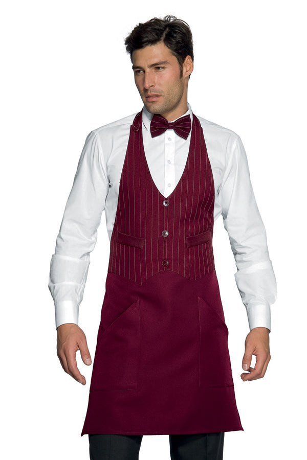 Grembiule Cameriere Garcon Gessato Bordeaux