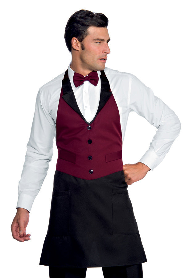Grembiule Cameriere Barista Victor Nero e Bordeaux