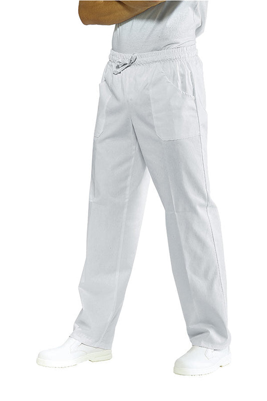 Pantalone con elastico bianco