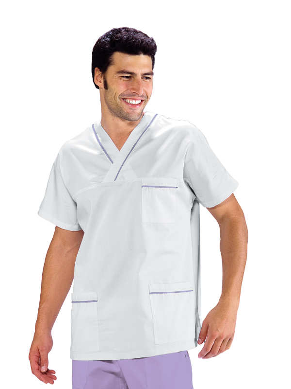 Casacca Infermiere Estetista Con Collo Av Profilata Lilla