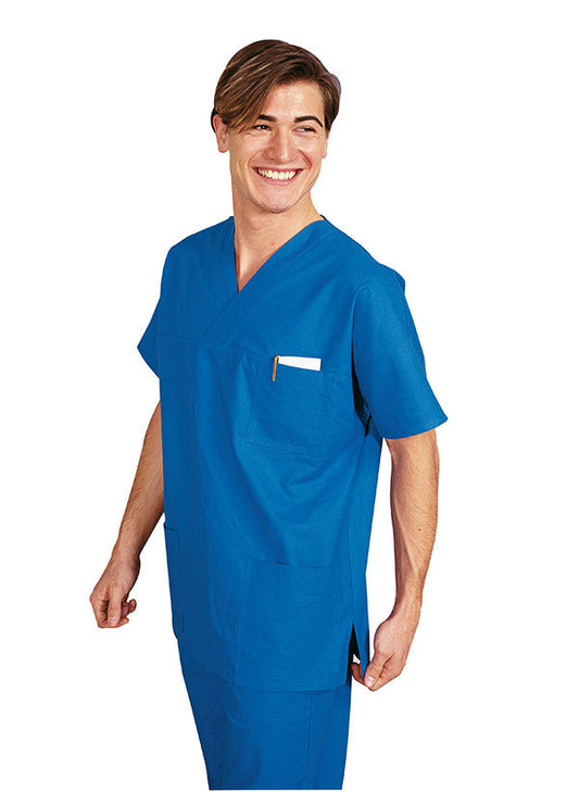 Casacca Infermiere Collo A V Azzurro