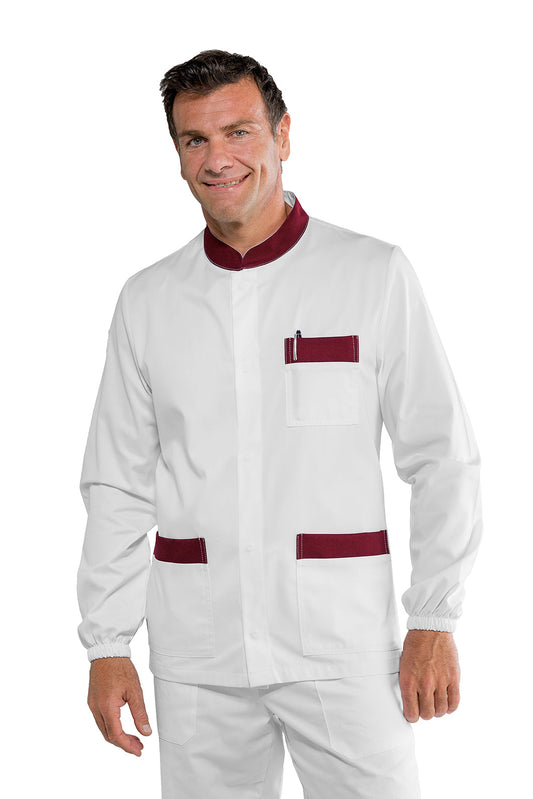 Casacca Corfù Bianco Bordeaux - Eleganza Bicolore per Professionisti