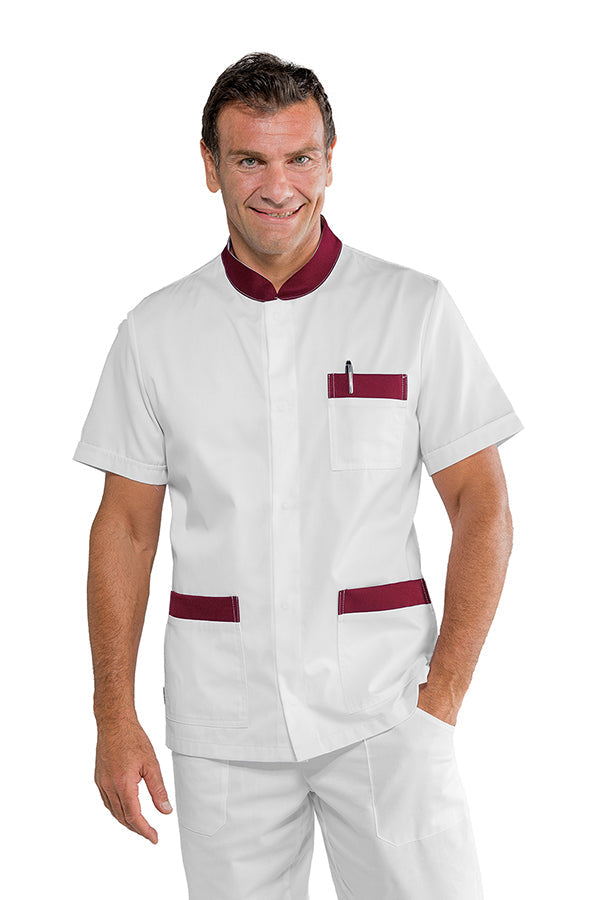 Casacca Corfù Bianco Bordeaux - Eleganza Bicolore per Professionisti