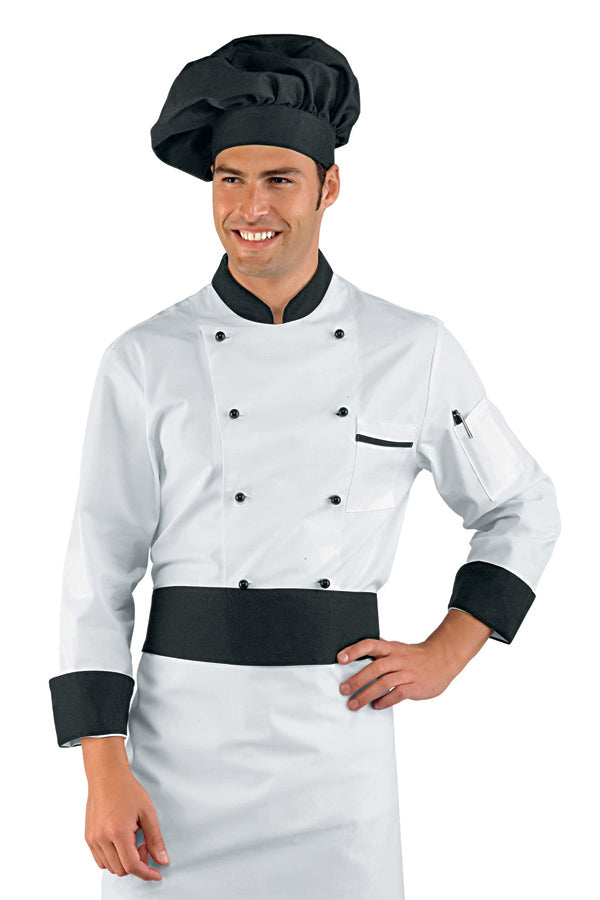 Divisa cuoco completa - Giacca RoyalChef dettagli neri