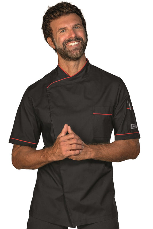 Giacca Cuoco Dubai Nero + Rosso - Divise & Divise
