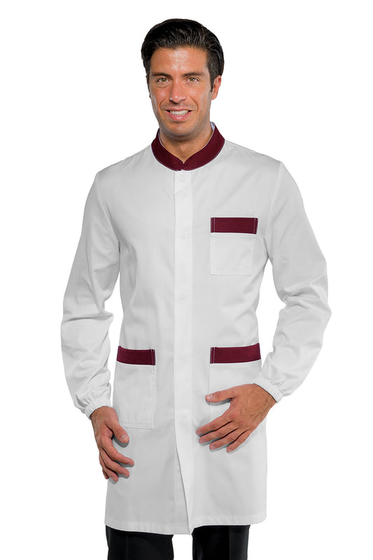 Camice Dover Bianco+Bordeaux