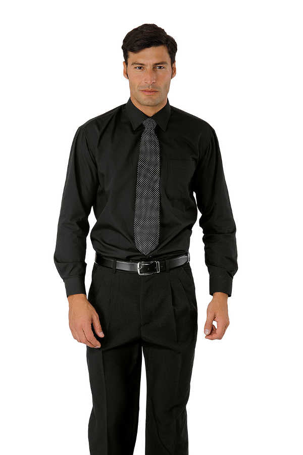 Camicia Cameriere Unisex Nera Professionale - Maniche Lunghe e Corte
