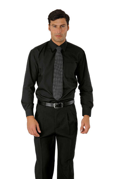 Camicia Cameriere Unisex Nera Professionale - Maniche Lunghe e Corte
