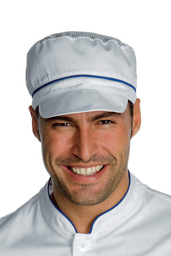 Cappello Barista Charly Con Rete Bianco e Blu Cina