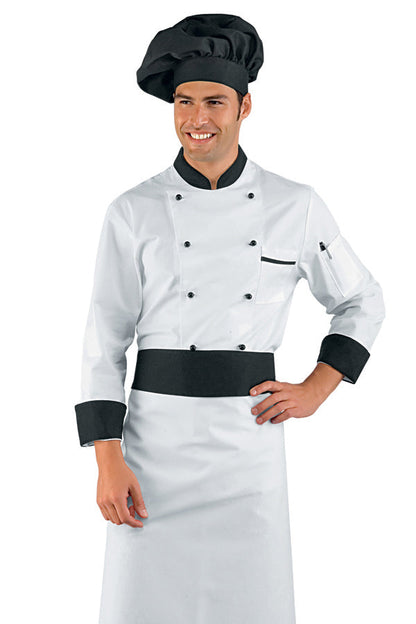 Divisa cuoco completa - Giacca RoyalChef dettagli neri