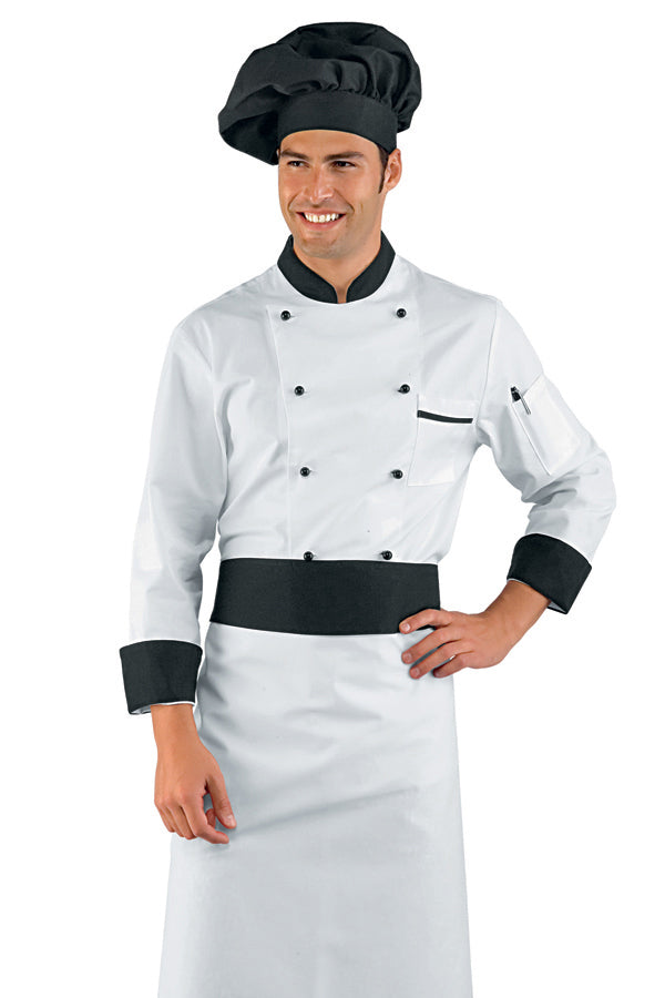 Divisa cuoco completa Giacca RoyalChef dettagli neri