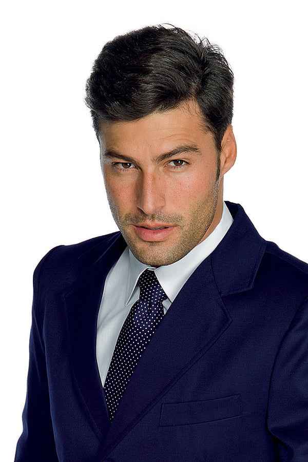 Cravatta Chef De Rang Punto Spillo Blu Silk