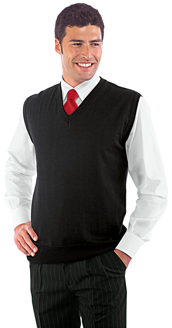 Gilet Cameriere Unisex Nero Misto Lana