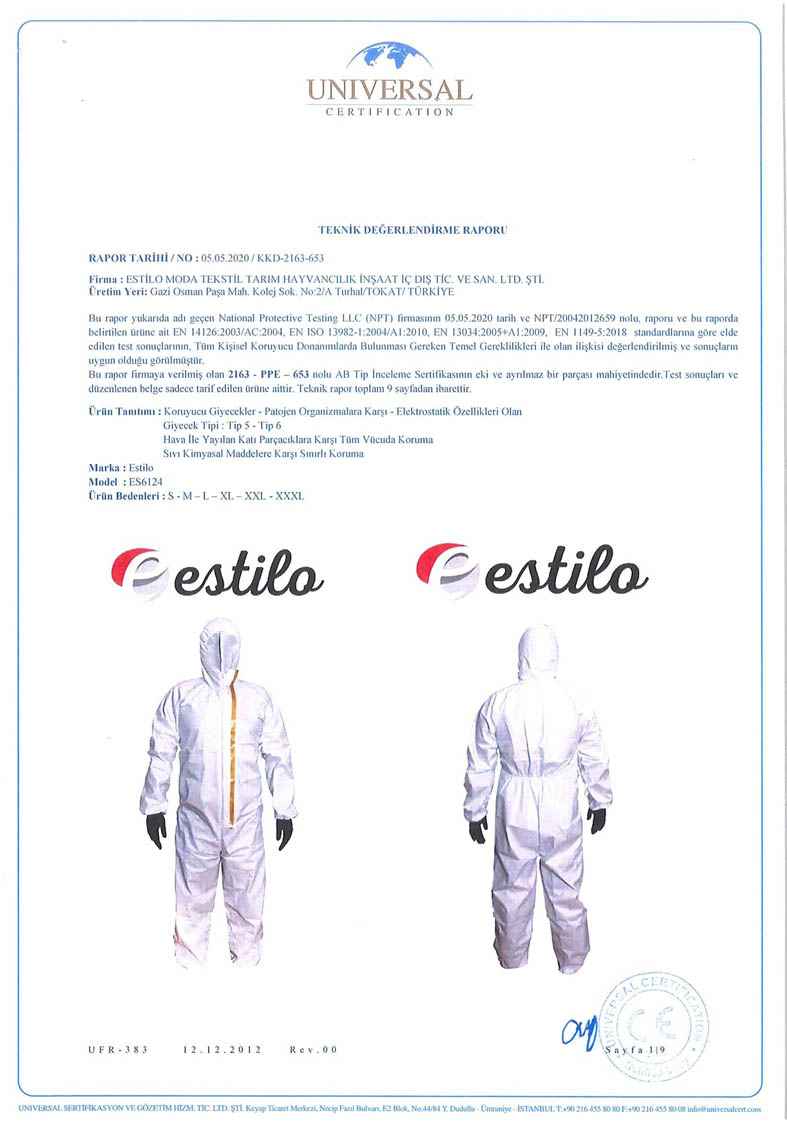 Tuta terza categoria classe 5-6 protezione da agenti infettivi